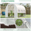 10' x 7' x 7' Walk-in Tunnel Greenhouse, Outdoor Plant Nursery with Quality PE Cover, Zipper Doors and Mesh Windows, White