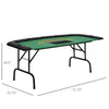 72" 7 Player Octagon Poker Table with Cup Holders Folding Green Top