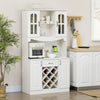 73" Kitchen Hutch Cabinet with Wine Storage, Kitchen Pantry Storage Cabinet Buffet with Hutch, Modern Bar Cabinet