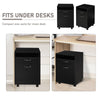 Cabinet for Filing Mobile File Cabinet Organizer with Drawer and Cabinet, Printer Stand with Castors, Black