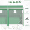 10' x 3' x 7' Tunnel Greenhouse Outdoor Walk-In Hot House with Roll-up Windows and Zippered Door, Steel Frame, PE Cover, Green