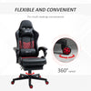 Gaming Chair with Swivel Wheel, Computer Chair with PU Leather, Retractable Footrest, Racing Gaming Chair, Black