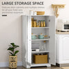 Kitchen Pantry, Freestanding Cupboard with 2 Doors, Adjustable Shelves for Living Room, Dining Room and Bedroom, White