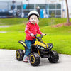 12V Kids ATV with Treaded Tires, Four Wheelers Quad Car with Dual Motors, LED Headlights, Suspension System, Horn, Music, Gift for 3-5 Years Old, Yellow