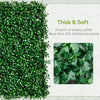 12-Piece 19.75" x 19.75" Milan Artificial Grass, Water Drainage, & Soft Feel, Dark Green