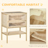 3-Tier Wooden Hamster Cage Mice and Rat Cage Small Animals Hutch with Openable Top, Front Door, Storage Shelf