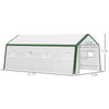 20' L x 10' W x 8' H Heavy-duty Greenhouse Walk-in Hot House with Windows and Roll Up Door, PE Cover, Steel Frame, White