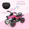 NO Power Ride on Push Car for Kids 4 Wheels Foot-to-Floor Sliding Walking ATV Toy with Music and Light for 18-36 Months, Pink