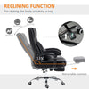 3D Kneading Massage Office Chair with Reclining, Swivel Fabric Computer Chair with Footrest, Armrest, Black