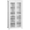 Freestanding Kitchen Pantry, 5-tier Storage Display Cabinet, Curio Cabinet with Adjustable Shelves and 2 Glass Doors for Living Room, Dining Room, White