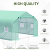 12' x 10' x 7' Outdoor Walk-In Tunnel Greenhouse Hot House with Roll-up Windows, Zippered Door, PE Cover, Green