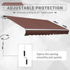 12' x 8' Patio Awning Canopy Retractable Sun Shade Shelter with Manual Crank Handle for Patio, Deck, Yard, Brown