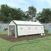 20' x 10' x 8' Heavy-duty Greenhouse, Walk-in Hot House with Windows and Roll Up Door, PE Cover, Steel Frame, White