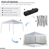 12' x 12' Pop Up Canopy, Foldable Canopy Tent with Carrying Bag, Mesh Sidewalls and 3-Level Adjustable Height for Garden, Party, White