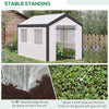 10'L x 7'W Outdoor Walk-In Tunnel Greenhouse, Garden Warm Hot House with Roll Up Windows, Zippered Door, and Weather Cover, White/Dark Grey