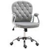 Swivel Chair Ergonomic Chair Middle Back Height Adjustable Office Chair Tufted Backrest Swivel Roller Task Chair with Faux Diamond, Grey