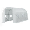 15' x 7' x 7' Walk-in Tunnel Greenhouse Garden Plant Growing House with Door and Ventilation Window, White