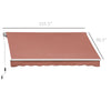 13' x 8' Manual Retractable Sun Shade Patio Awning with Durable Design & Adjustable Length Canopy, Coffee Brown