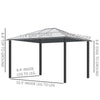 10' x 12' Hardtop Polycarbonate Gazebo Canopy Aluminum Frame Pergola w/ Netting and Sidewalls for Garden, Patio, Khaki