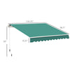 10' x 8' Manual Retractable Awning Sun Shade Shelter for Patio Deck Yard with UV Protection and Easy Crank Opening, Green