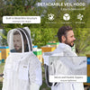 Beekeeping Suit Cotton Beekeeper Outfit Jacket with Gloves and Veil Hood for Men and Women, XXXL, Cream White