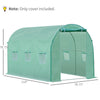 10' x 6.6' x 6.6' Greenhouse Replacement Walk-in PE Hot House Cover with 6 Windows Roll-Up & Zipper Door, Green