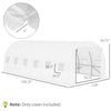 20' x 10' x 7' Greenhouse Replacement Walk-in PE Hot House Cover with 12 Windows Roll-Up & Zipper Door, White