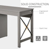 Computer Table Desk  Writing Workstation with Cabinet  Metal X-Bar for Living Room Bedroom Study Office Dorm - Grey