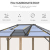 12' x 10' Hardtop Polycarbonate Gazebo Canopy Aluminum Frame Pergola with Top Vent and Netting for Garden, Patio, Grey