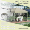 10' x 10' Pop Up Canopy with Sidewalls, Mesh Screen, Easy Up Height Adjustable Party Tent, Oxford Outdoor Event Shelter with Wheeled Bag, Beige