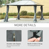 10' x 12' Universal Gazebo Sidewall Set with 4 Panels, Hooks/C-Rings Included for Pergolas & Cabanas, Grey