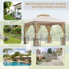 10' x 10' Patio Gazebo Canopy Outdoor Pavilion with Mesh Netting SideWalls, 2-Tier Polyester Roof, & Steel Frame