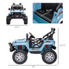 12V Kids Ride-on Truck with Remote Control, Battery-Operated Kids Car with Led Lights, Electric Ride on Toy with Spring Suspension, Music, Horn, 3 Speeds, Blue