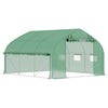 11.5' x 10' x 6.5' Walk-in Tunnel Greenhouse with Zippered Mesh Door, 7 Mesh Windows & Roll-up Sidewalls, Upgraded Gardening Plant Hot House with Galvanized Steel Hoops, Green