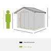 13' x 11' Metal Storage Shed Garden Tool House with Double Sliding Doors, 4 Air Vents for Backyard, Patio, Lawn Dark Grey