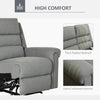 Modern 3 Seater Manual Reclining Sofa Lounger with Easy Pull Handles, and Adjustable Footrest, Grey