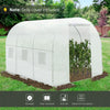 10' x 7' x 7' Greenhouse Replacement Walk-in PE Hot House Cover with 6 Windows Roll-Up & Zipper Door, White