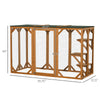 Wooden Outdoor Cat House Catio Kitten Enclosure Indoor Cage with Asphalt Roof, Multi-Level Platforms and Large Enter Door 71"L, Orange