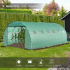 20' x 10' x 7' Greenhouse Replacement Walk-in PE Hot House Cover with 12 Windows Roll-Up & Zipper Door, Green