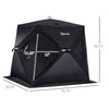 Black 2 Person Insulated Ice Fishing Shelter Pop-Up Portable Ice Fishing Tent with Carry Bag and Anchors for -22℉