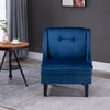 Modern Single Sofa Executive Tufted with Rubber Wood Leg Thick Padding and Wings for Living Room Dining Room Bedroom Study Dorm - Blue/Black