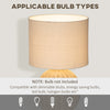 Coastal Contemporary Table Lamp, Bedside Reading Light with White Fabric Lampshade and Rattan Base for E27 LED, Natural