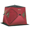 Red 2 Person Insulated Ice Fishing Shelter Pop-Up Portable Ice Fishing Tent with Carry Bag and Anchors for -22℉