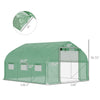 11.5' x 10' x 6.5' Walk-in Tunnel Greenhouse with Zippered Mesh Door, 7 Mesh Windows & Roll-up Sidewalls, Upgraded Gardening Plant Hot House with Galvanized Steel Hoops, Green