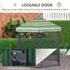 60" x 52" Heavy-Duty Outdoor Pet Cage Kennel with Weather-Resistant Polyester Roof, Locking Door, & Metal Frame