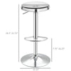 Adjustable Bar Stools Set of 2, Modern Swivel Barstool with Footrest, Stainless Steel Round Top for Kitchen and Dining Room, Silver