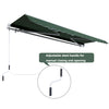 12' x 8' Patio Awning Canopy Retractable Sun Shade Shelter with Manual Crank Handle for Patio, Deck, Yard, Green