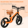 12" Kids Balance Bike Adjustable No Pedal Bicycle for 2-5 Years Orange