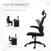 High Back Mesh Chair, Home Office Task Computer Chair with Adjustable Height, Lumbar Back Support, Headrest, and Arms, Black