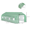 20' x 10' x 7' Tunnel Greenhouse Large Walk-In Warm House Deluxe High GardenHot House with 8 Roll Up Windows & Roll Up Door, Steel Frame, Green